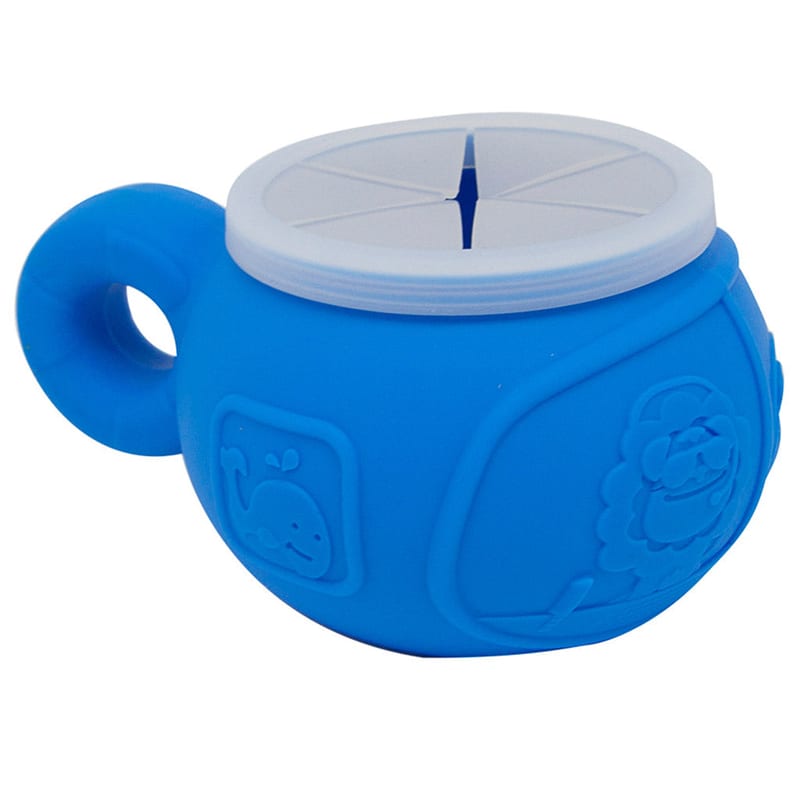 Marcus & Marcus Snack Cup (Lucas) | BPA Free Silicone Toddler Snack Bowl with Soft Spill-Proof Lid