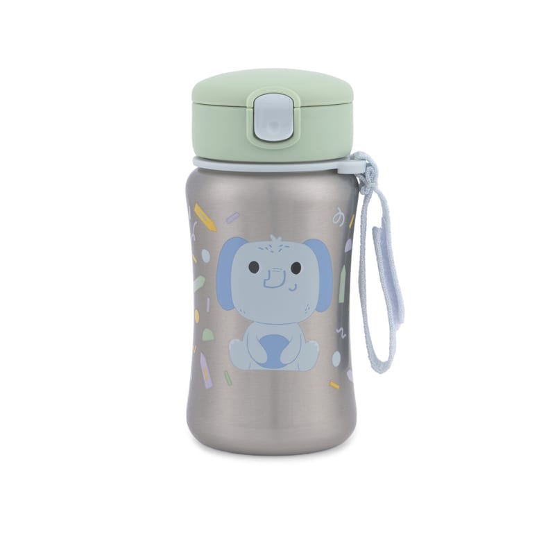 Skip Hop Besties Squad Stainless Steel Straw Bottle - Elephant