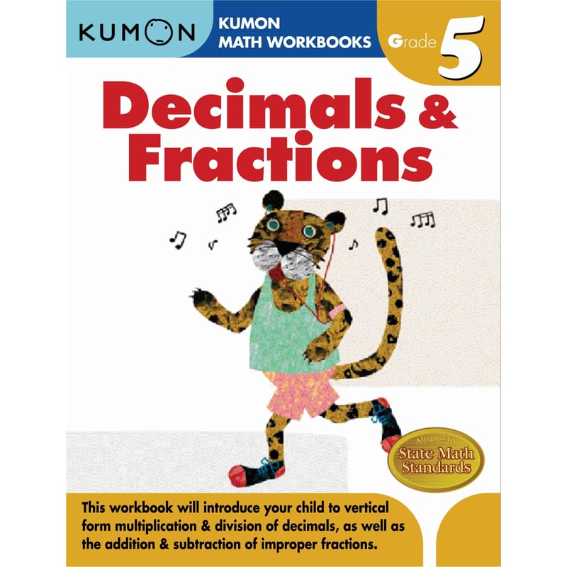 Kumon Math Workbooks Grade 5 Decimals & Fractions
