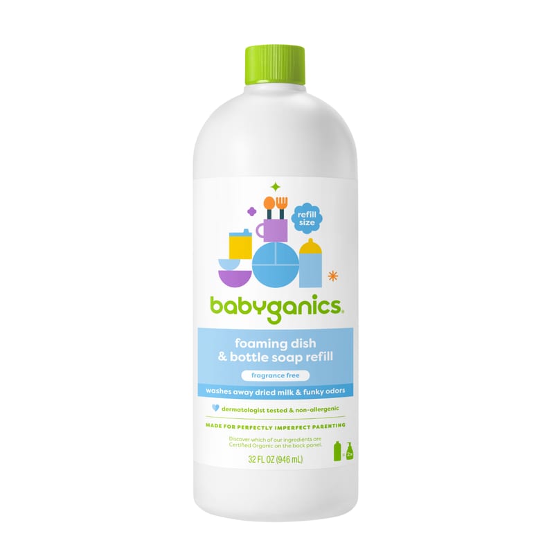 Babyganics Foaming Dish & Bottle Soap Refill, 946ml, Fragrance Free