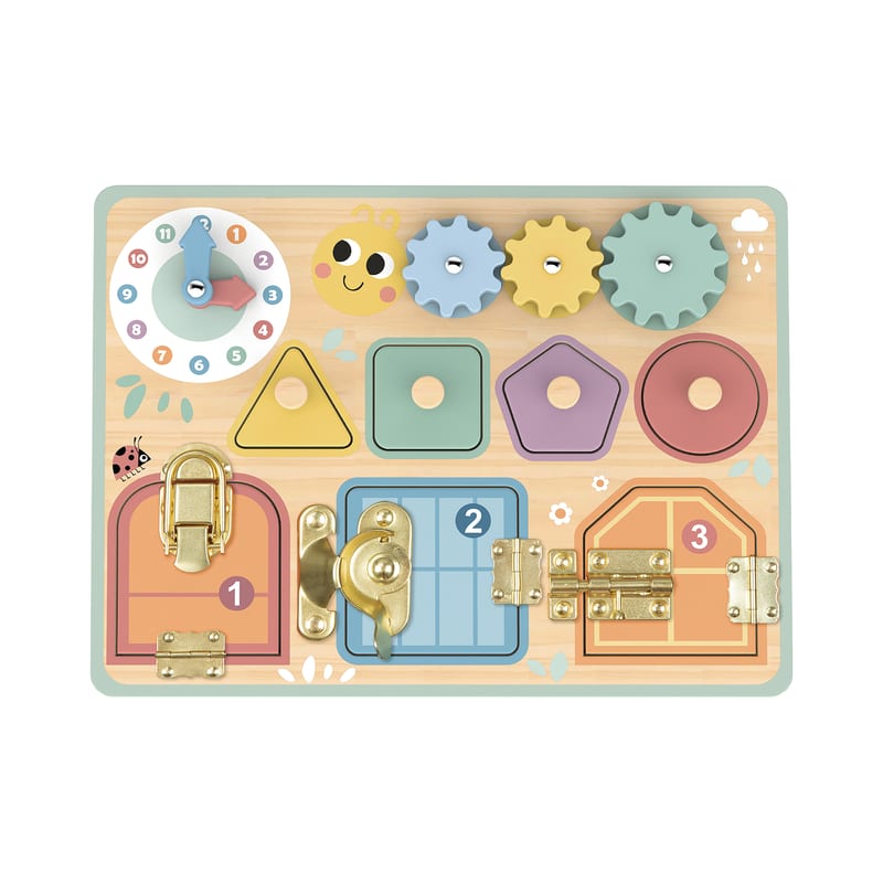Lucky Baby Tookytoy TJ473N Montessori Educative Learning Wooden Busy Board Activity Sensory Toy