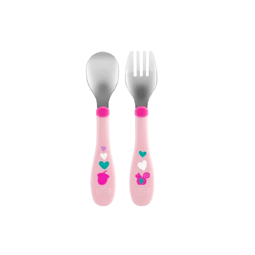 Chicco Metal Cutlery Set for Toddlers 18M+