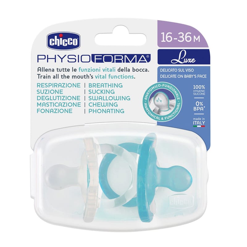 Chicco Physioforma Silicone Soother Soft Luxe 16-36M Blue Orange