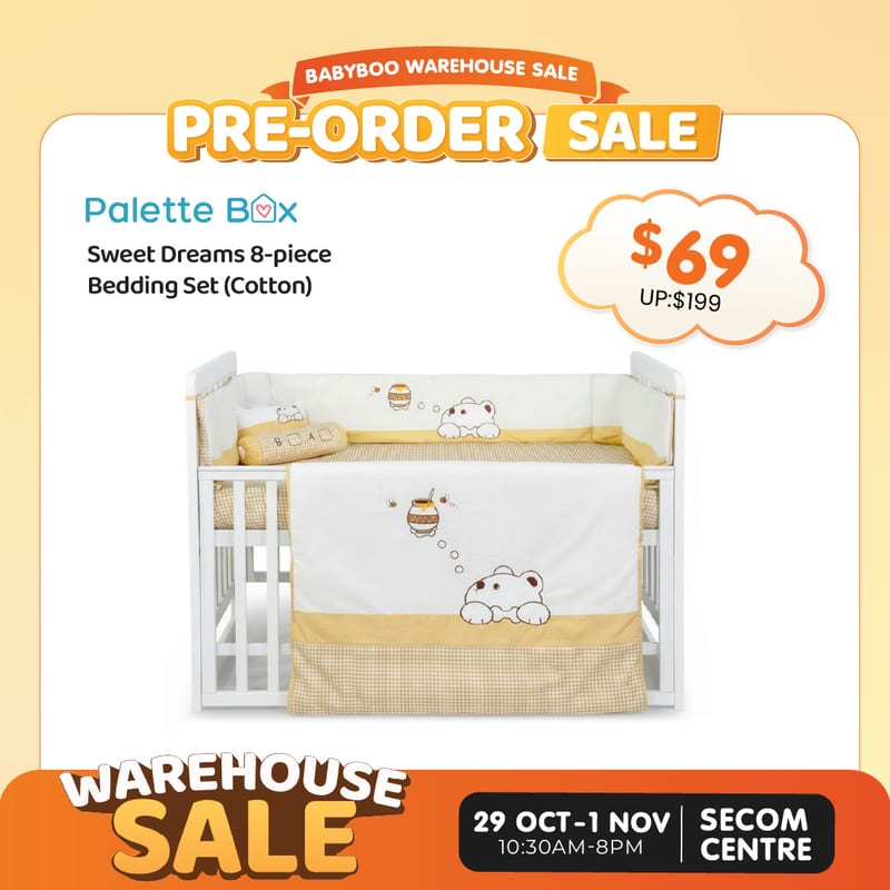 Babyboo Sale [Pre-Order] PALETTE BOX Sweet Dreams 8-Pcs Polyester Bedding Set
