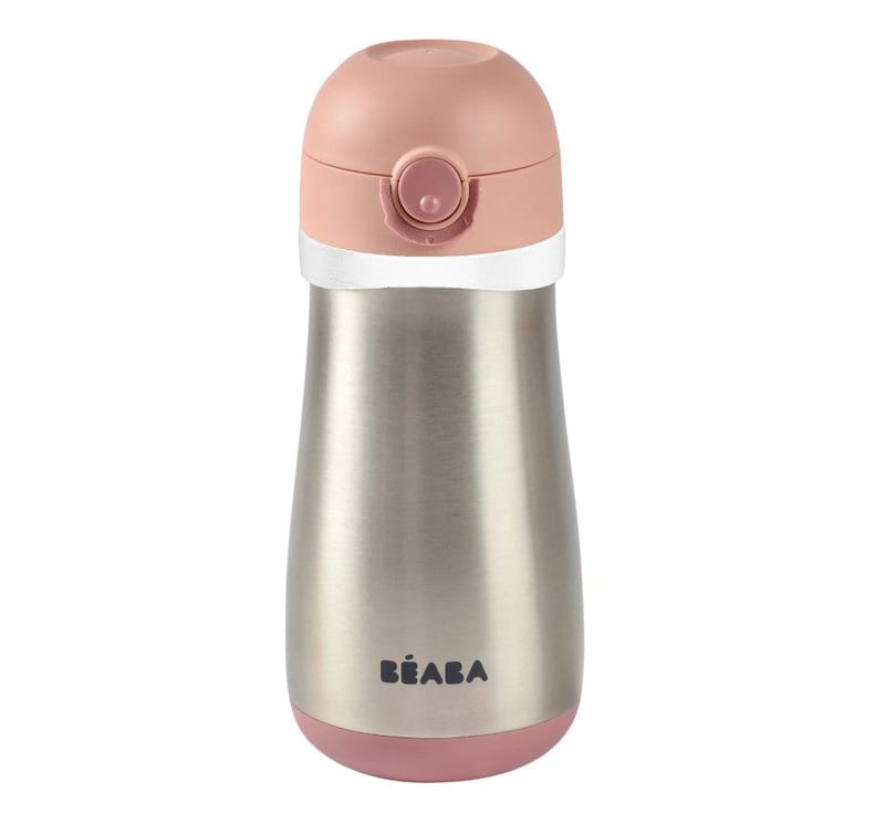 Beaba Stainless Steel Spout Bottle 350ml - Pink