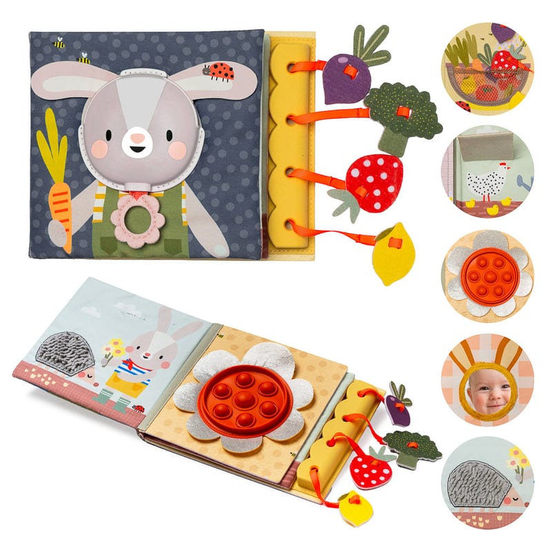 Taf Toys My 1st Garden Busy Book – Interactive Sensory Soft Book for Babies (6m+)