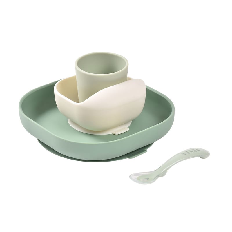 Beaba Silicone Suction Meal Set - Sage/Misty Green