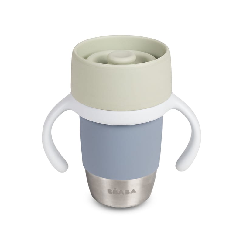Beaba Click &amp; Drink 360 Stainless Steel Learning Cup 240ml - Pebble