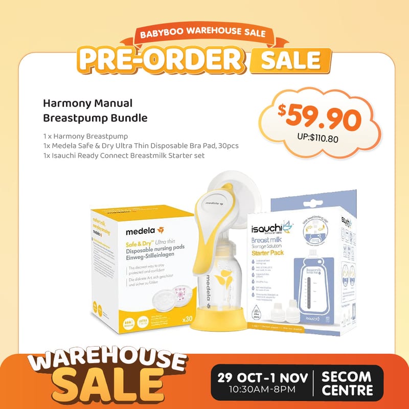 Babyboo Sale [Pre-Order] MEDELA Harmony Flex Manual Breast Pump Bundle