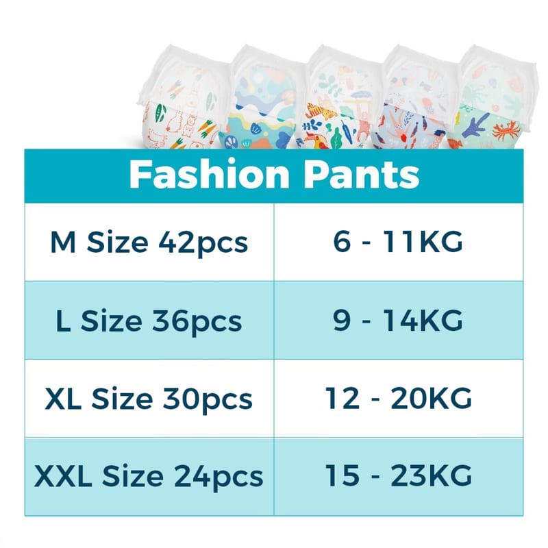 Chlorine-free Baby Diapers (Tape/Pants)