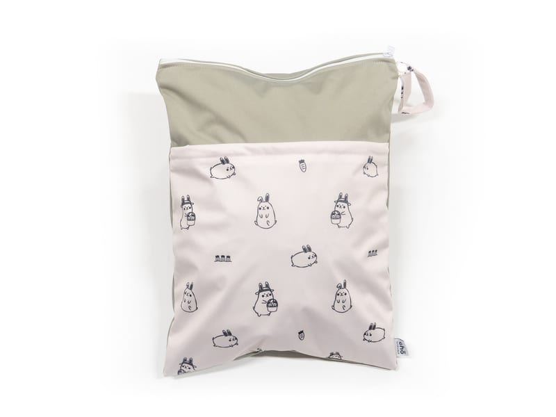 Cho Waterproof Diaper Wet Bag: Momo Bunny Slate (40 x 30cm)