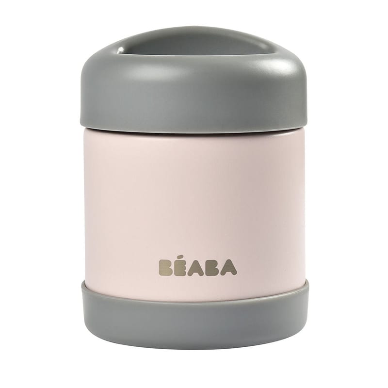 Beaba Stainless Steel Food Container 300ml - Dark Mist/Light Pink