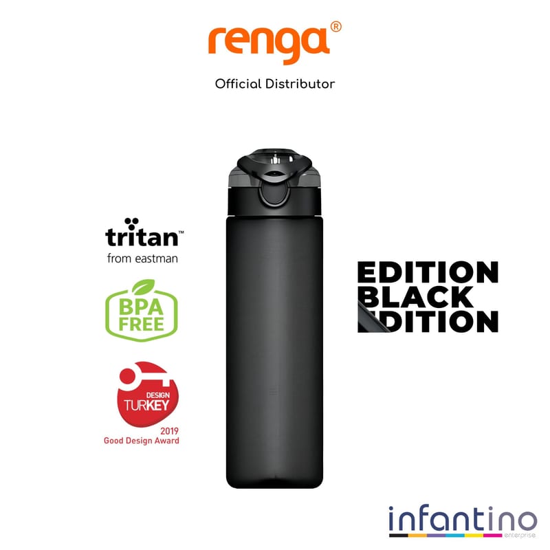 Renga Saga Black Edition Tritan Water Bottle - 630ML
