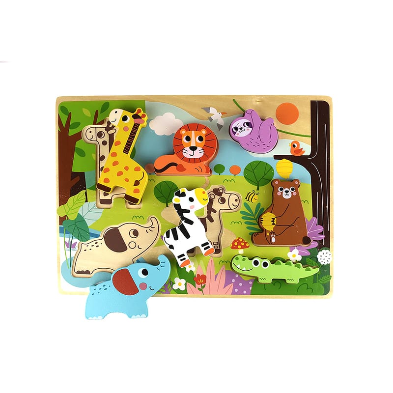 Lucky Baby Tookytoy Montessori Educative Learning Wooden Chunky Puzzle (2 Design Option)