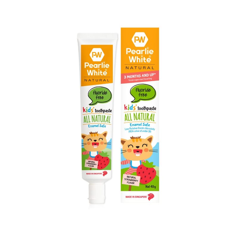 Pearlie White All Natural Enamel Safe Kids Toothpaste 45gm - Strawberry