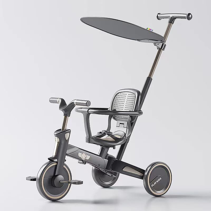 Lucky Baby Playkids 502150 4 In 1 Multi-Functional Tricycle With Shade