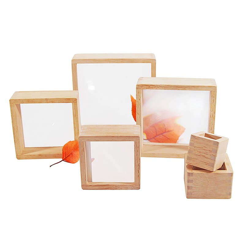 Lucky Baby Kidpik 618438 Montessori Educative Learning Wooden Magnifier Box 6pcs