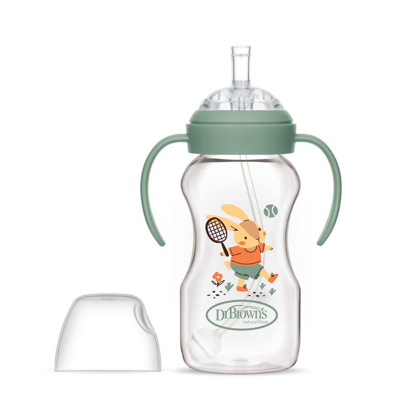 DR. BROWN'S Milestones Sippy Straw Baby Bottle, 330ml