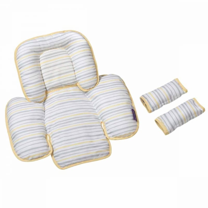Clevamama Clevafoam Head & Body Support - Yellow/Grey Stripes