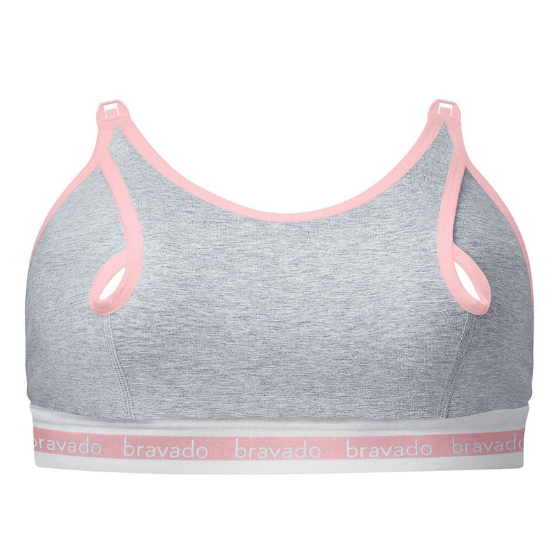 Bravado Designs Clip And Pump Hands-Free Nursing Bra Accessory - Sustainable - Dove Heather With Dusted Peony S