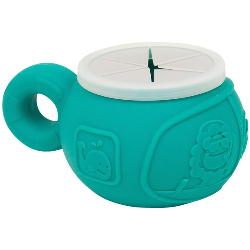 Marcus & Marcus Snack Cup (Ollie) | BPA Free Silicone Toddler Snack Bowl with Soft Spill-Proof Lid