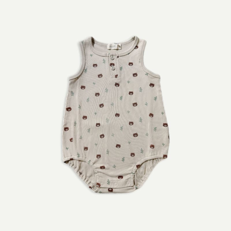 Elly Milley TENCEL™ Organic Cotton / Vent Romper Woodland Bear