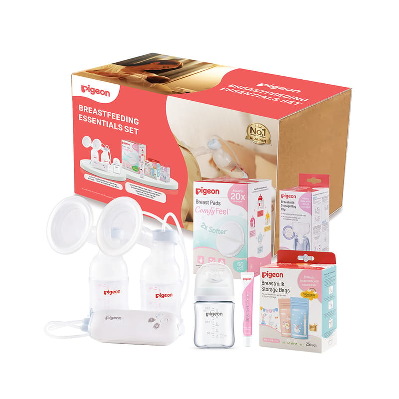 Pigeon Breastfeeding Essentials Set Electric Breast Pump and Care