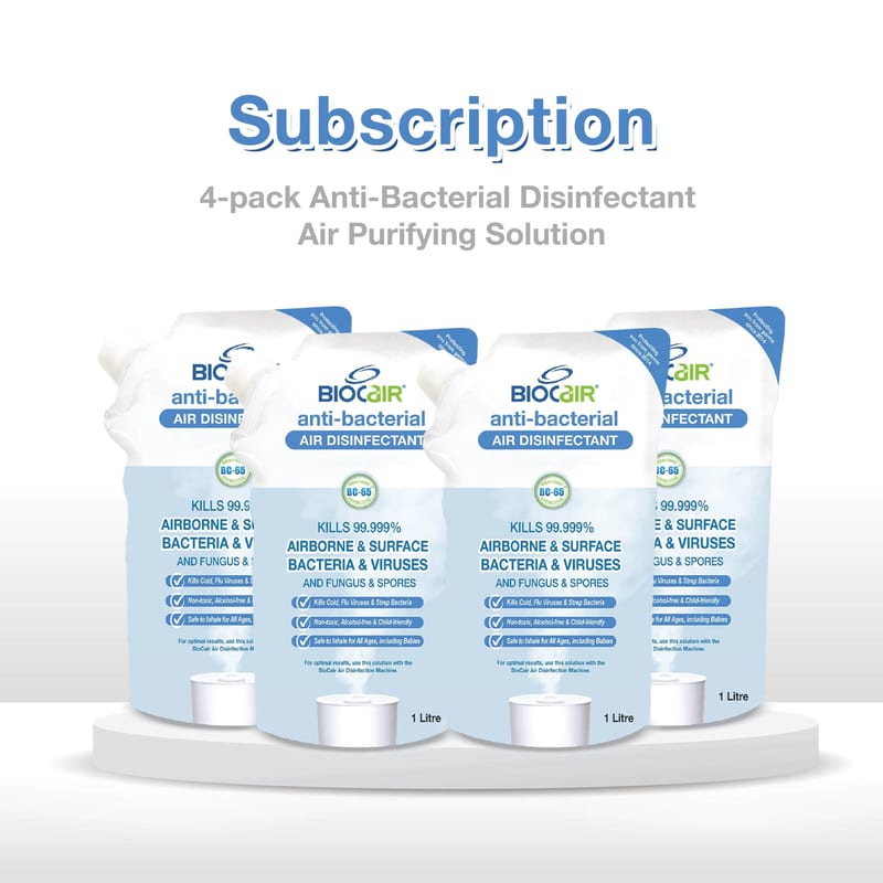 BioCair 4-Pack Anti-Bacterial Disinfectant Air Purifying Solution Subscription