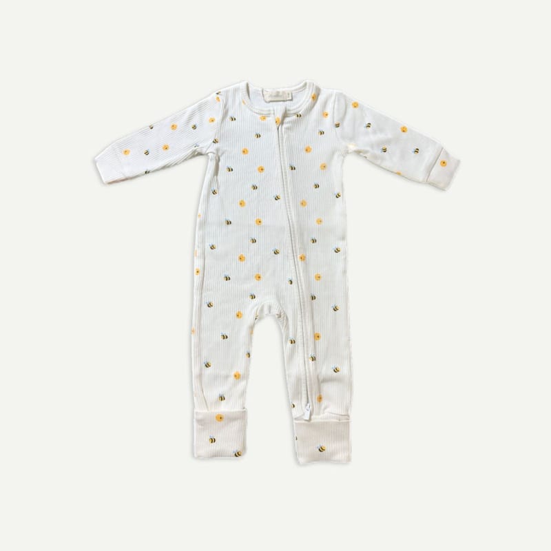 Elly Milley TENCEL™ Organic Cotton / Lune Sleepsuit - Honey Bee