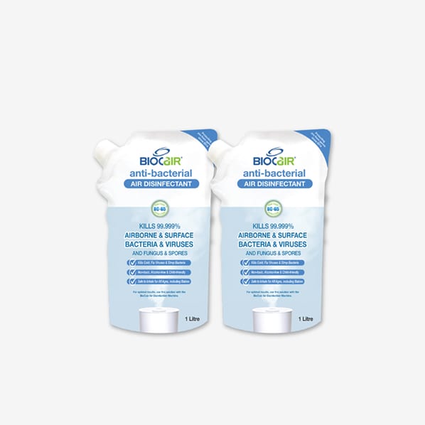 BioCair Disinfectant Air Purifying Solution, 1 Litre (2-Pack)
