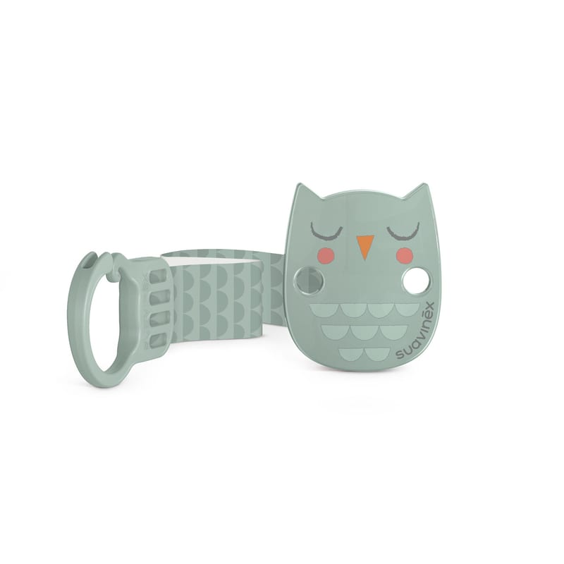 Suavinex Bonhomia Owl Soother Clip with Ribbon - Green