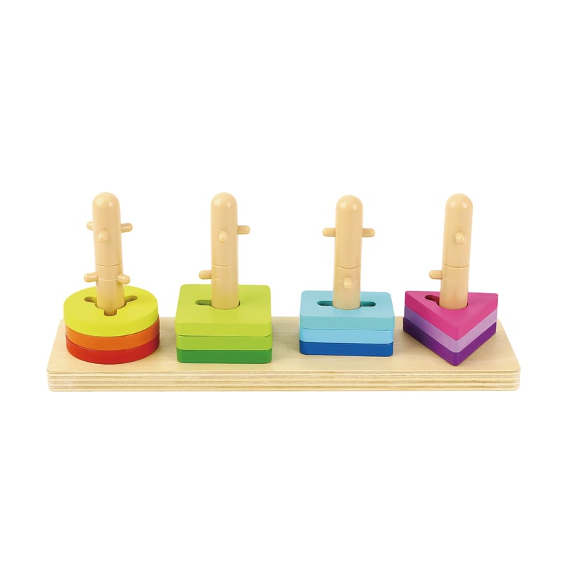 Lucky Baby Tookytoy TK497 Montessori Educative Learning Wooden Geometric Block Sorter Activity Toy