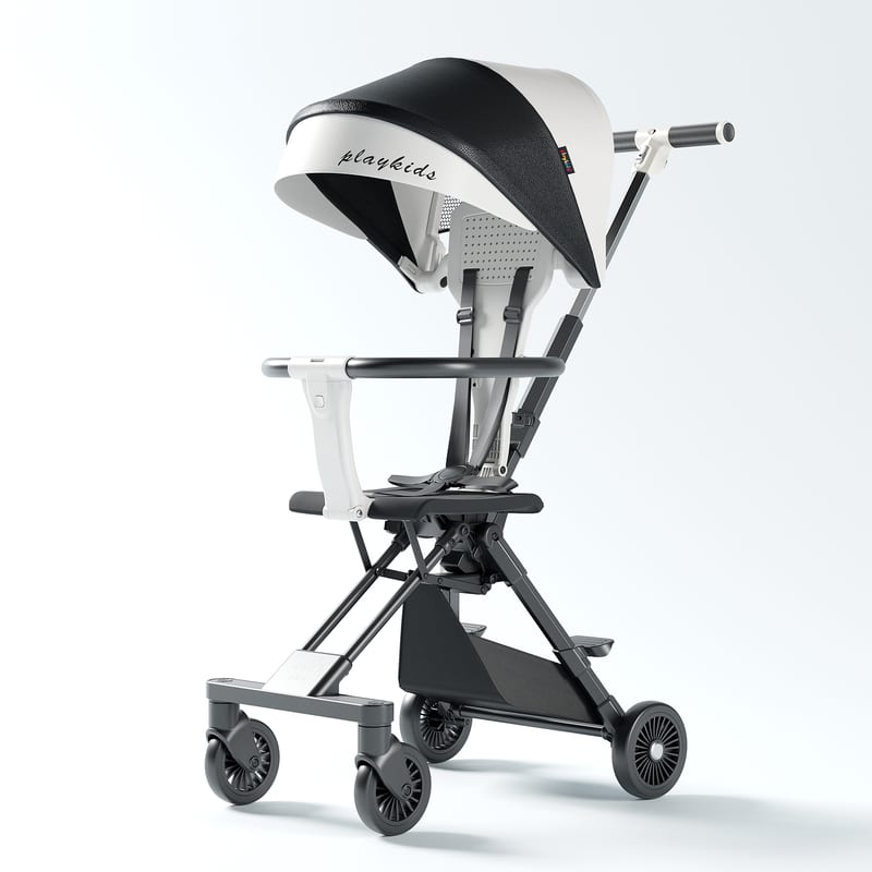 Lucky Baby Playkids 502013 Easi 2 Way Baby Cabin Stroller Rider/Walker - B&W