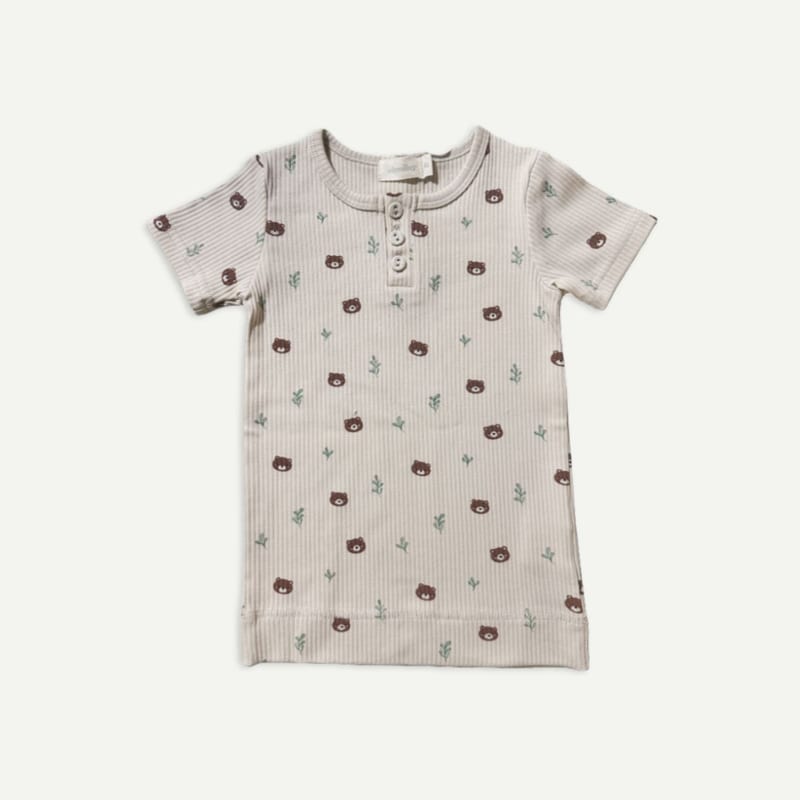 Elly Milley TENCEL™ Organic Cotton / Rêverie Button Tee - Woodland Bear