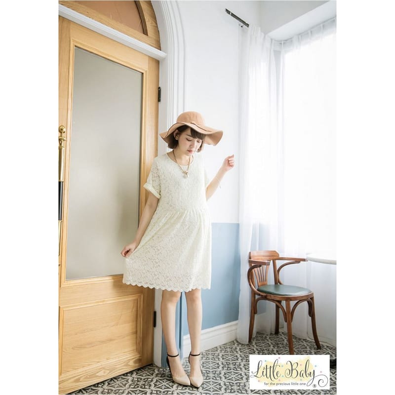 Breastfeeding Dress in Beige (Free Size)