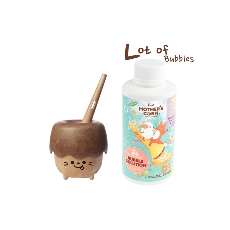 Mother's Corn Woody Bubble Blower with 200ml Lots of Bubbles Solution