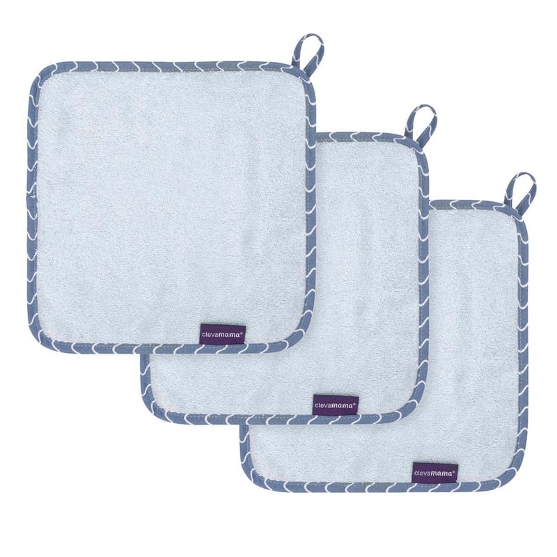 Clevamama Bamboo Baby Washcloth 3pc - Assorted Colours