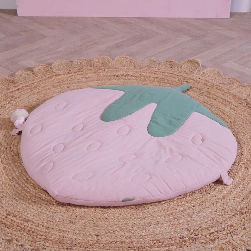 Tutti Bambini Soft Muslin Padded Playmat - Strawberry