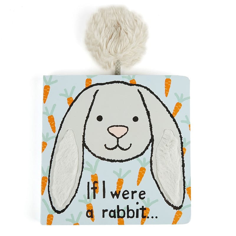 JellyCat If I Were A Rabbit Board Book (Silver)