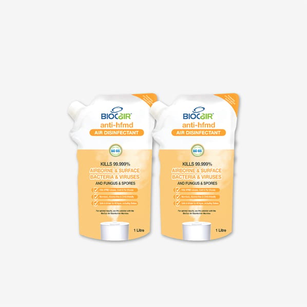 BioCair Anti-HFMD BioActive Air Purifying Solution, 1 Litre (2-Pack)