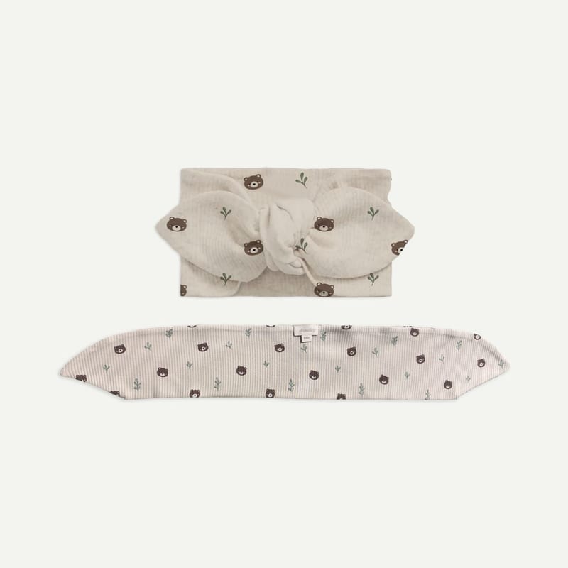 Elly Milley TENCEL™ Organic Cotton / Camélia Headband - Woodland Bear