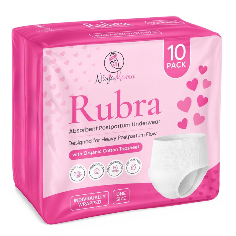 ninja-mama Ninja Mama Rubra Absorbent Postpartum Underwear With Organic Cotton - Pack of 10