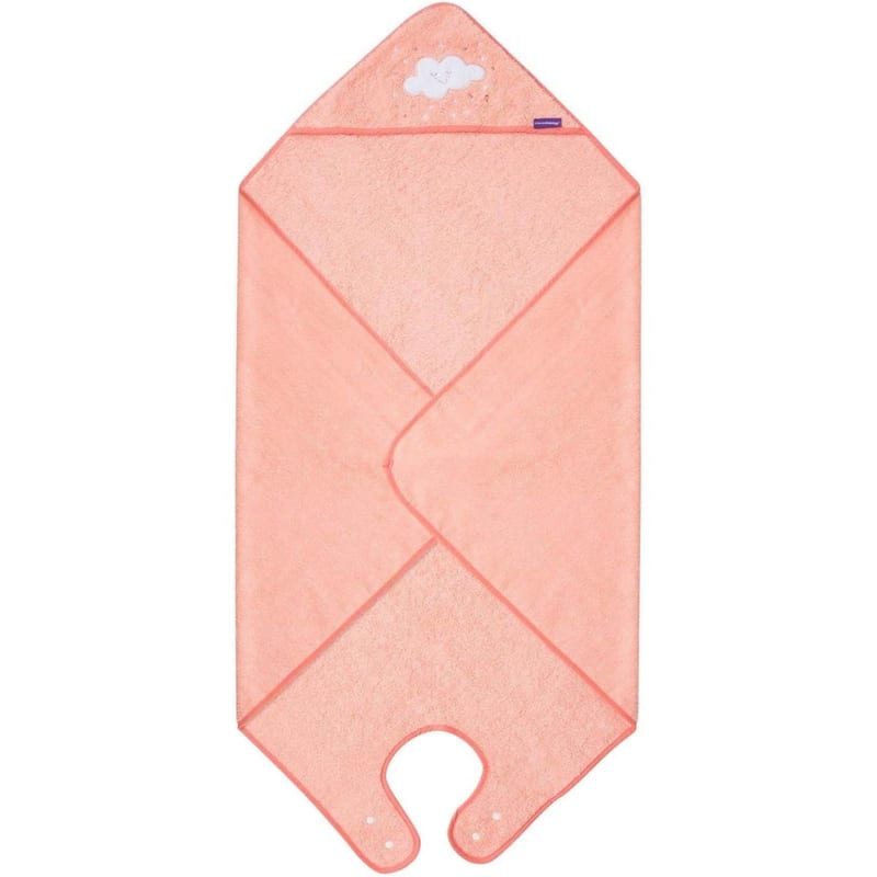 Clevamama Soft Cotton Hooded Baby Bath Towel - Coral