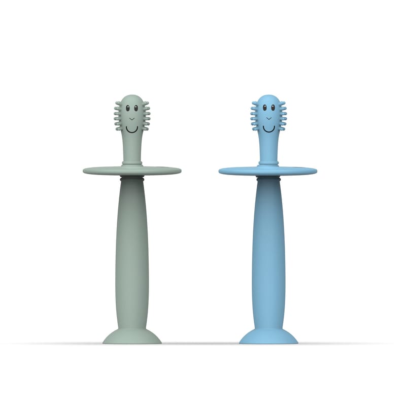Matchstick Monkey Toothbrush With Stopper - Mint Green &amp; Light Blue