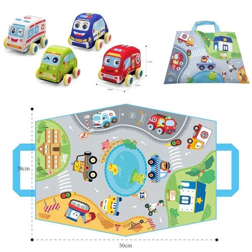 Lucky Baby 620403 Soft Pull Back Vehicle Set