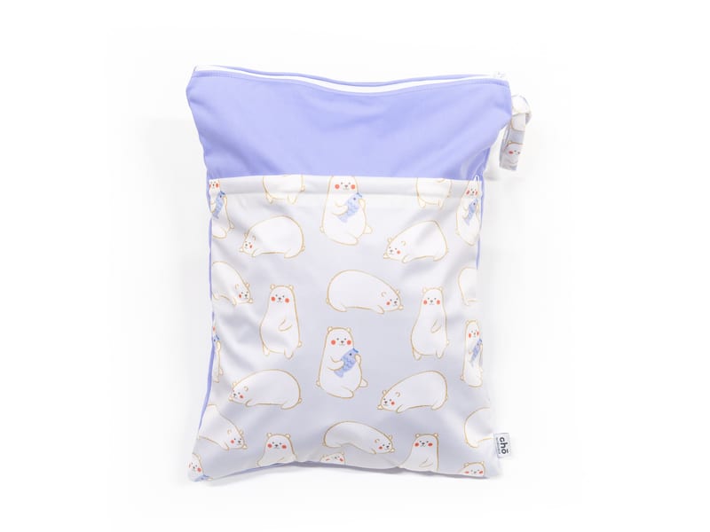 Cho Waterproof Diaper Wet Bag: Maru Bear Frost (40 x 30cm)