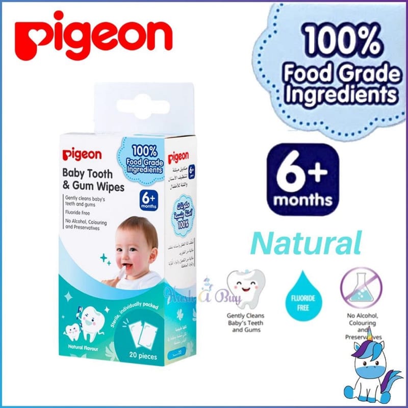 Pigeon Baby Tooth & Gum Wipes Strawberry 20s x2