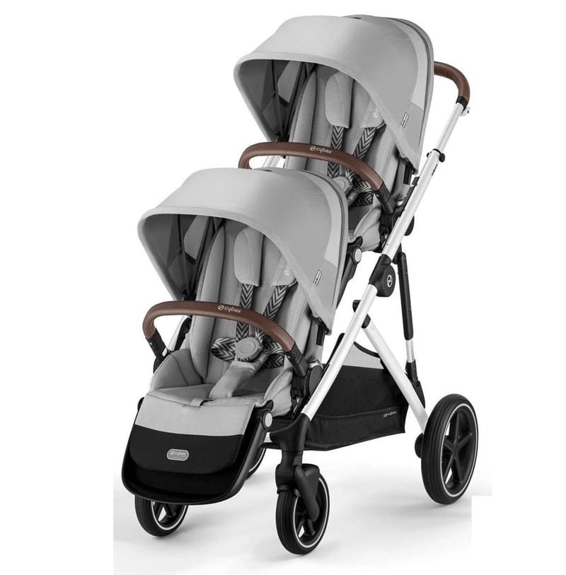 Cybex Gazelle S 2 Stroller Silver BP With 2nd Seat - Stone Grey