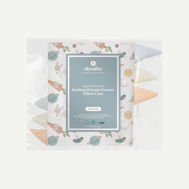 Elly Milley (CASING) Signature Air Bamboo™ Bedtime First Friend BFF Pillow Case - Carrot Rocket