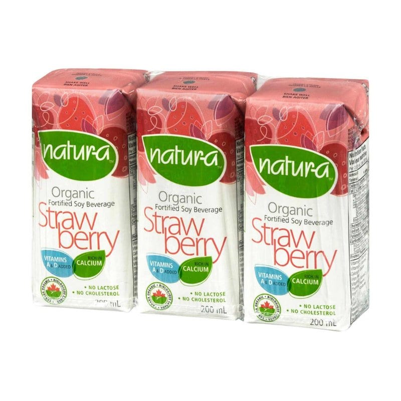 Natur-a Enriched Soy Beverage - Strawberry (Organic), 200 ml.